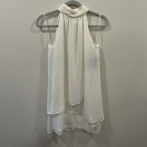 Zara White Chiffon Knee Length Dress
